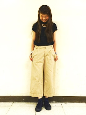 「アイテム（ブレスレット）」を使った、ASAMI OKANOさん（レディース・160cm）の春コーディネート