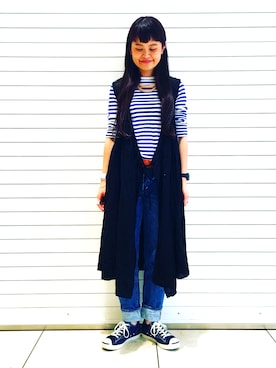 「アイテム（アナログ腕時計）」を使った、ASAMI OKANOさん（レディース・160cm）の春コーディネート