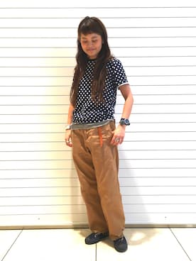 「BEAMS BOY（ビームスボーイ）のアイテム（その他パンツ）」を使った、ASAMI OKANOさん（レディース・160cm）の夏コーディネート