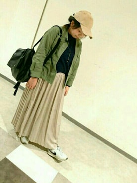 「RAY CASSIN（レイカズン）のアイテム（キャップ）」を使った、ayaさん（レディース・151cm）の秋コーディネート