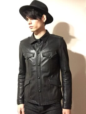 「SRIVER（スリヴァー）のアイテム（帽子）」を使った、Michelさん（メンズ・182cm）の冬コーディネート