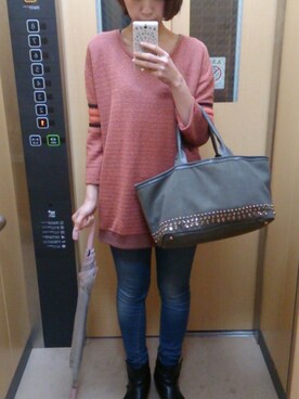 「MAISON DE REEFUR（メゾンドリーファー）のアイテム（長傘）」を使った、yurieneさん（レディース・161cm）の春コーディネート