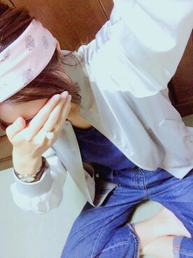 「GUコーデ」｜「アイテム（スタジャン）」を使った、まいさん（レディース・163cm）の夏コーディネート