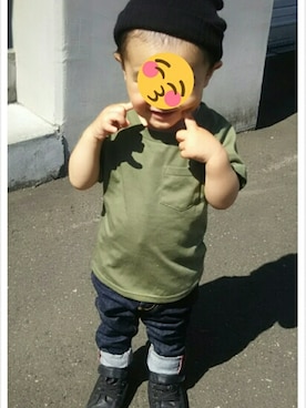 「OSHKOSH（オシュコシュ）のアイテム（デニムパンツ）」を使った、ikukuさん（キッズ・90cm）の夏コーディネート