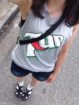 「KEEN（キーン）のアイテム（その他シューズ、ブラック系）」を使った、n0z0m1さん（レディース・150cm）の夏コーディネート