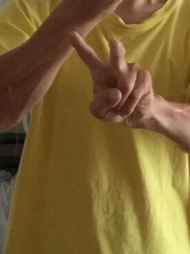 「PICOのアイテム（Tシャツ/カットソー、イエロー系）」を使った、MAPPYさん（メンズ・160cm）の秋コーディネート