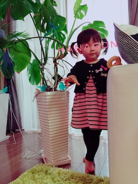 「習い事」｜「アイテム（ワンピース/ドレス）」を使った、HANAGONさん（キッズ・90cm）の春コーディネート