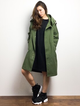 「JOURNAL STANDARD（ジャーナルスタンダード）のアイテム（モッズコート）」を使った、川平沙紀さん（レディース・168cm）の冬コーディネート