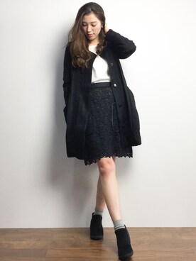 「rienda（リエンダ）のアイテム（その他アウター）」を使った、川平沙紀さん（レディース・168cm）の冬コーディネート