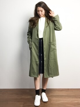 「DOUBLE NAME（ダブルネーム）のアイテム（その他アウター）」を使った、川平沙紀さん（レディース・168cm）の冬コーディネート