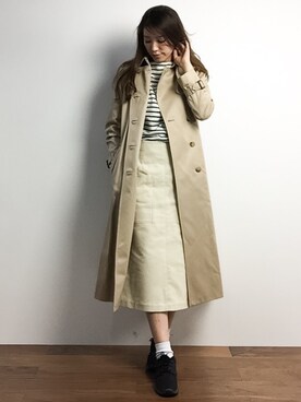 「Spick & Span（スピックアンドスパン）のアイテム（トレンチコート）」を使った、川平沙紀さん（レディース・168cm）の冬コーディネート