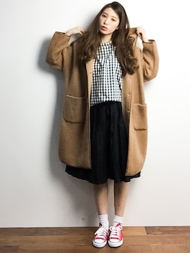 「MidiUmi（ミディウミ）のアイテム」を使った、川平沙紀さん（レディース・168cm）の冬コーディネート