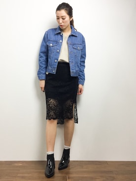 「AZUL by moussy（アズールバイマウジー）のアイテム（その他アウター）」を使った、川平沙紀さん（レディース・168cm）の春コーディネート