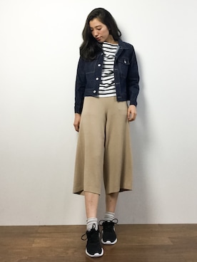 「Banner Barrett（バナーバレット）のアイテム（デニムジャケット）」を使った、川平沙紀さん（レディース・168cm）の春コーディネート