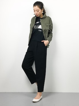 「TIENS ecoute（ティアンエクート）のアイテム（ジャケット/アウター）」を使った、川平沙紀さん（レディース・168cm）の春コーディネート