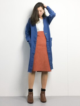 「RAY CASSIN（レイカズン）のアイテム（その他アウター）」を使った、川平沙紀さん（レディース・168cm）の春コーディネート
