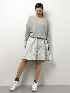 「IENA（イエナ）の《追加》裏毛プルオーバー◆（Tシャツ/カットソー）」を使った、川平沙紀さん（レディース・168cm）の春コーディネート