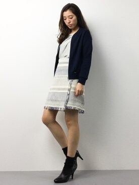 「TIENS ecoute（ティアンエクート）のアイテム（ジャケット/アウター）」を使った、川平沙紀さん（レディース・168cm）の春コーディネート