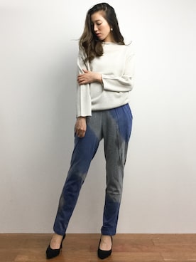 「SINDEE（シンディー）のアイテム」を使った、川平沙紀さん（レディース・168cm）の春コーディネート
