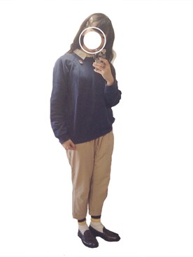 「HANES（ヘインズ）のアイテム（スウェット）」を使った、haruさん（レディース・163cm）の冬コーディネート