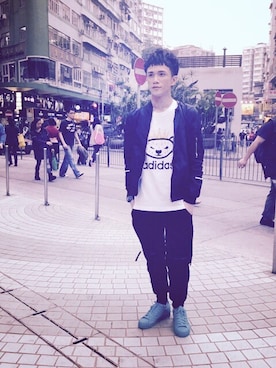 「streetsnap」｜「アイテム（スタジャン）」を使った、Eugene Chenさん（メンズ・175cm）の春コーディネート