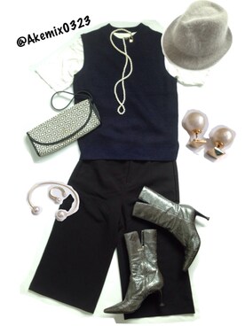 「アイテム（ブーツ、シルバー系）」を使った、*Akemiii*☺︎さん（レディース・168cm）の秋コーディネート