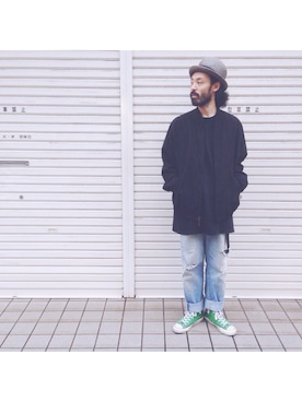 「LONDONFOG（ロンドンフォグ）のアイテム（ブルゾン）」を使った、higeさん（メンズ・174cm）の夏コーディネート