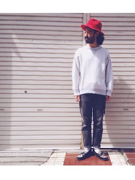「SASQUATCHfabrix.（サスクワァッチファブリックス）のアイテム（帽子）」を使った、higeさん（メンズ・174cm）の秋コーディネート