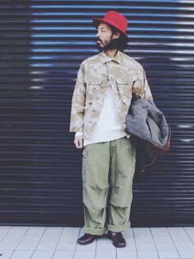 「WOOLRICH（ウールリッチ）のアイテム（その他アウター）」を使った、higeさん（メンズ・174cm）の冬コーディネート