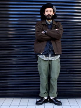「FILSON（フィルソン）のアイテム（その他アウター）」を使った、higeさん（メンズ・174cm）の冬コーディネート