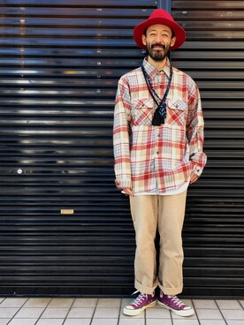 「SASQUATCHfabrix.（サスクワァッチファブリックス）のアイテム」を使った、higeさん（メンズ・174cm）の秋コーディネート