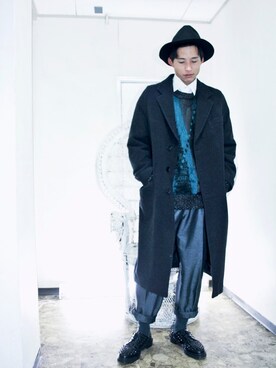 「Dr. Martens（ドクターマーチン）のアイテム（ドレスシューズ、ブラック系）」を使った、T    byさん（メンズ・176cm）の冬コーディネート