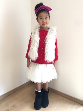 「アイテム（カチューシャ）」を使った、ひなた・うたさん（キッズ・120cm）の秋コーディネート