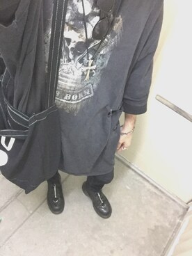 「UNDERCOVER（アンダーカバー）のアイテム（バッグ）」を使った、ハーレーさん（メンズ・178cm）の秋コーディネート