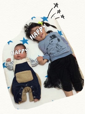 「アイテム（その他ベビー用品）」を使った、Rii Haruさん（キッズ・90cm）の冬コーディネート