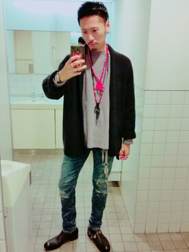 「アイテム（チャーム）」を使った、Y-DRAGONさん（メンズ・176cm）の秋コーディネート