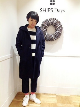「SHIPS Days（シップスデイズ）のアイテム（ジャケット/アウター）」を使った、斎藤さん（レディース・163cm）の秋コーディネート
