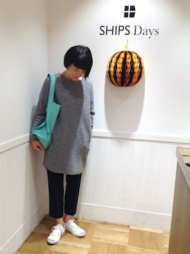 「SHIPS Days（シップスデイズ）のアイテム（チュニック）」を使った、斎藤さん（レディース・163cm）の秋コーディネート