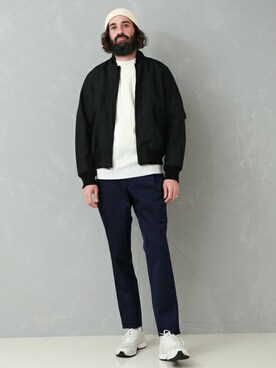 「N.HOOLYWOOD」｜「アイテム（MA-1）」を使った、<OFFICIAL>UNITED TOKYO MENSさん（メンズ・178cm）の秋コーディネート