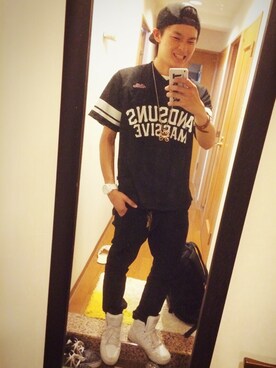 「ANDSUNS（アンドサンズ）のアイテム（キャップ）」を使った、¥u-Ta📲👾さん（メンズ・170cm）の春コーディネート