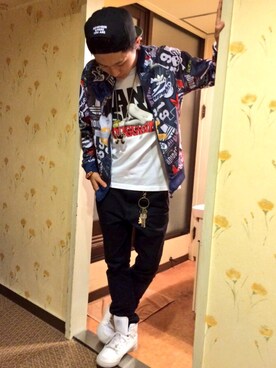 「ANDSUNS（アンドサンズ）のアイテム（キャップ）」を使った、¥u-Ta📲👾さん（メンズ・170cm）の春コーディネート