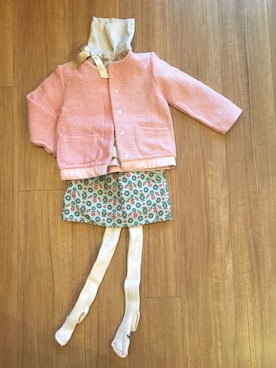 「PETIT BATEAU（プチバトー）のアイテム（スカート）」を使った、Yuuuuukiさん（キッズ・100cm）の冬コーディネート