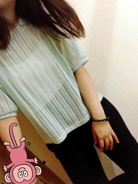 「透かし編みニット」｜ㅅ ㅋ SAKIさん（レディース・160cm）の夏コーディネート