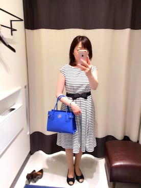 「CLATHAS（クレイサス）のアイテム（ハンドバッグ）」を使った、SAKURAさん（レディース・158cm）の夏コーディネート
