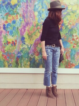 「ハットコーデ」｜Miさん（レディース・153cm）の秋コーディネート