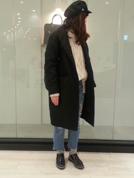 「PLST（プラステ）のアイテム（チェスターコート）」を使った、Miさん（レディース・153cm）の冬コーディネート