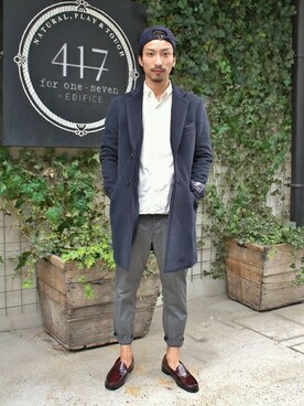 417ｂｙEDIFICE渋谷店スタッフ2さん（メンズ・177cm）の秋コーディネート