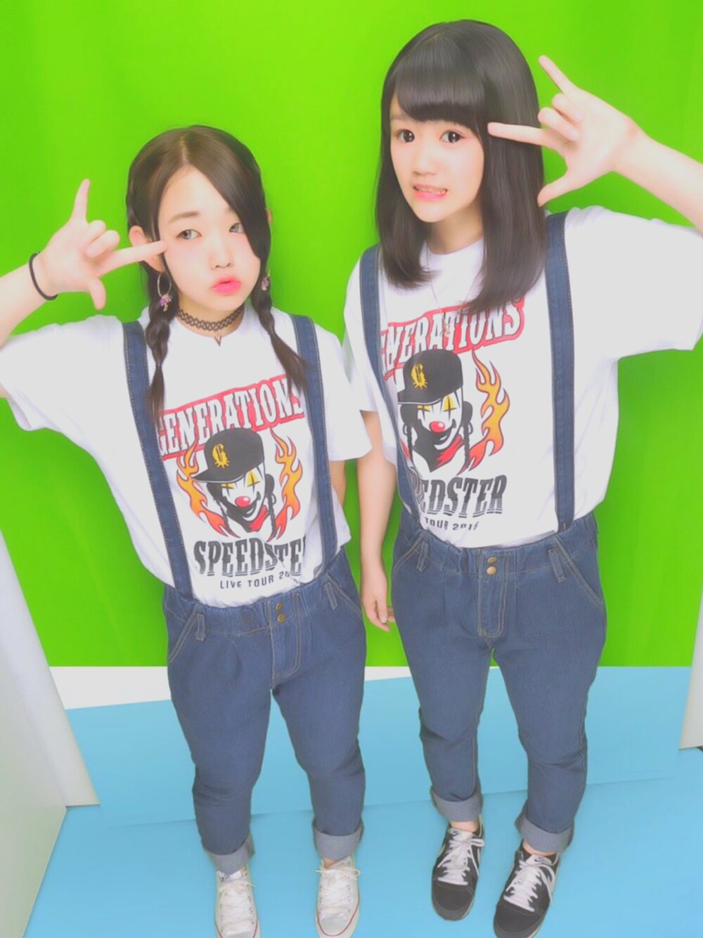「双子コーデ、LIVE参戦服、GENERATIONS」｜「SHOPLISTのアイテム（サロペット/オーバーオール、その他）」を使った、まやゃんさん（レディース・151cm）の春コーディネートの1枚目の写真