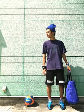 「アイテム（バングル/リストバンド）」を使った、RYONCHYさん（メンズ・169cm・20代）の夏コーディネート