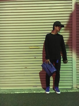 「HERE'S（HERE'S）のアイテム（バッグ）」を使った、RYONCHYさん（メンズ・169cm）の夏コーディネート